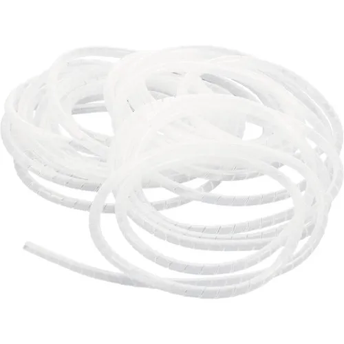 Organizator cabluri spiralat 6mm x 10m, alb