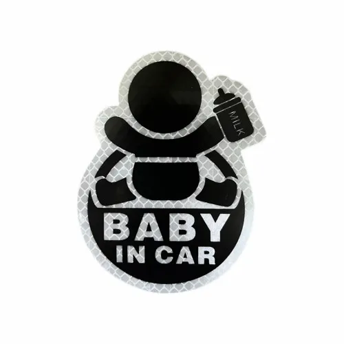 Abtibild "BABY IN CAR" fond alb