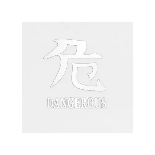 Abtibild Dangerous auto alb reflectorizant pentru exterior si interior