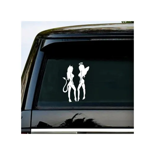 Abtibild Devil si Angel silueta auto decorativ diverse culori — imaginea 3