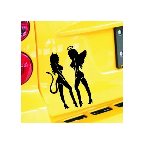 Abtibild Devil si Angel silueta auto decorativ diverse culori — imaginea 4