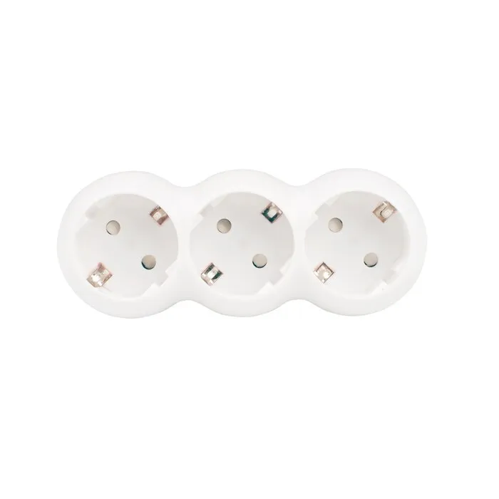 Adaptor 3 prize Hoff Line, 16A, alb