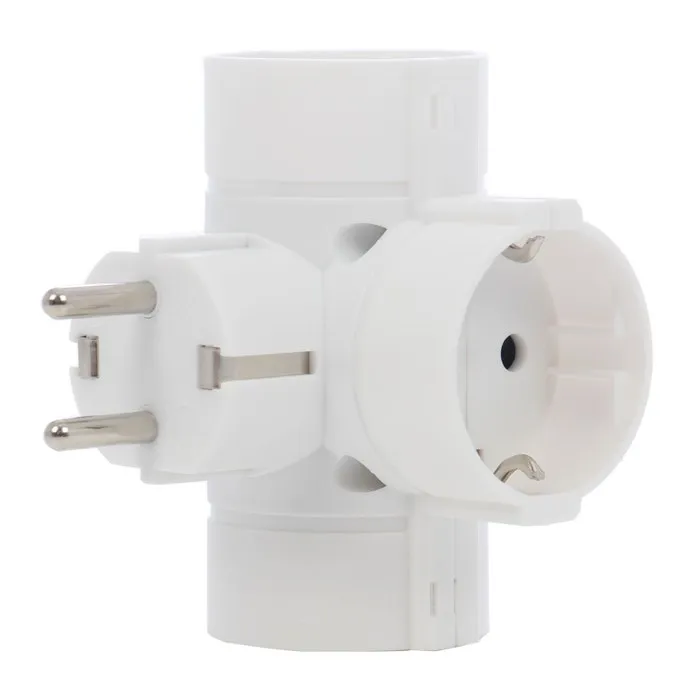 Adaptor 3 Prize Hoff Line, 16A, contact de protectie, vertical