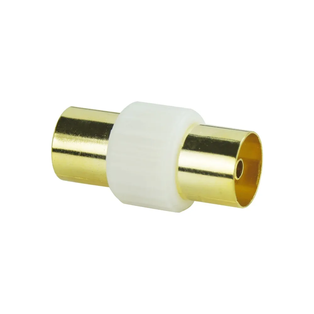 Adaptor cablu TV Lexman, coaxial, 9.52 mm, mama-mama, metal, auriu