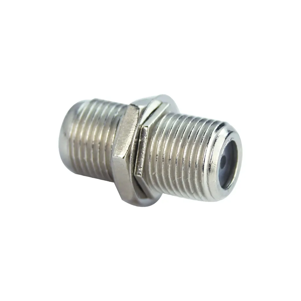 Adaptor cablu TV Lexman, coaxial, tip F, 9.52 mm, mama-mama, metal, argintiu
