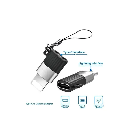 Adaptor conector XO Type C la Lightning compatibil iPhone negru — imaginea 4