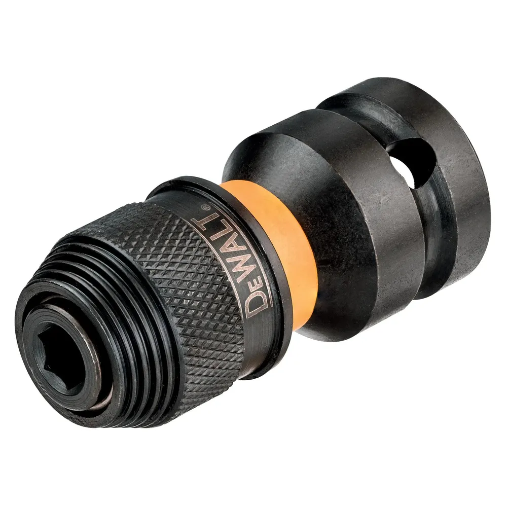 Adaptor de impact, de la patrat 1/2" la hexagonal de 1/4", DeWalt DT7508, 52 mm