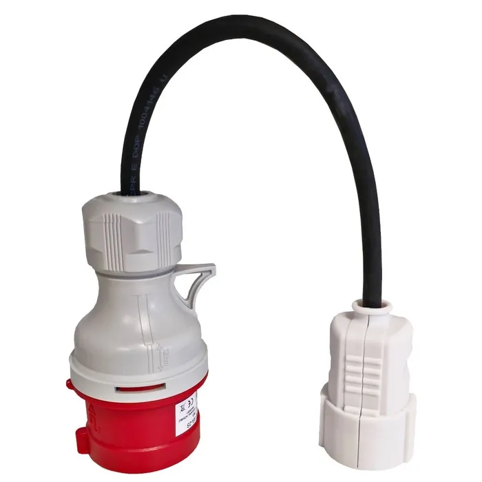 Adaptor fisa industriala trifazica 5P, 400V + priza contact de protectie 16A, 230V, 34-902