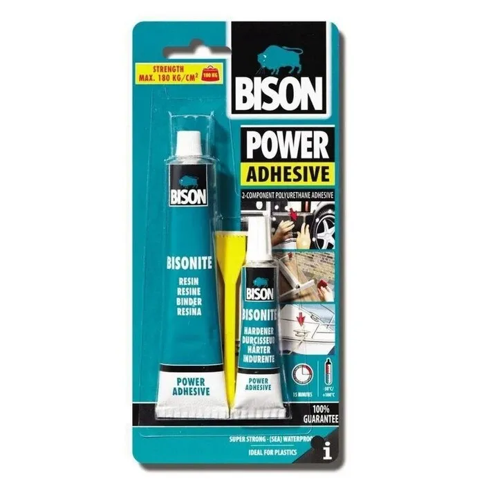 Adeziv bicomponent universal, Bison Power Adhesive, opac - bej, 65 g