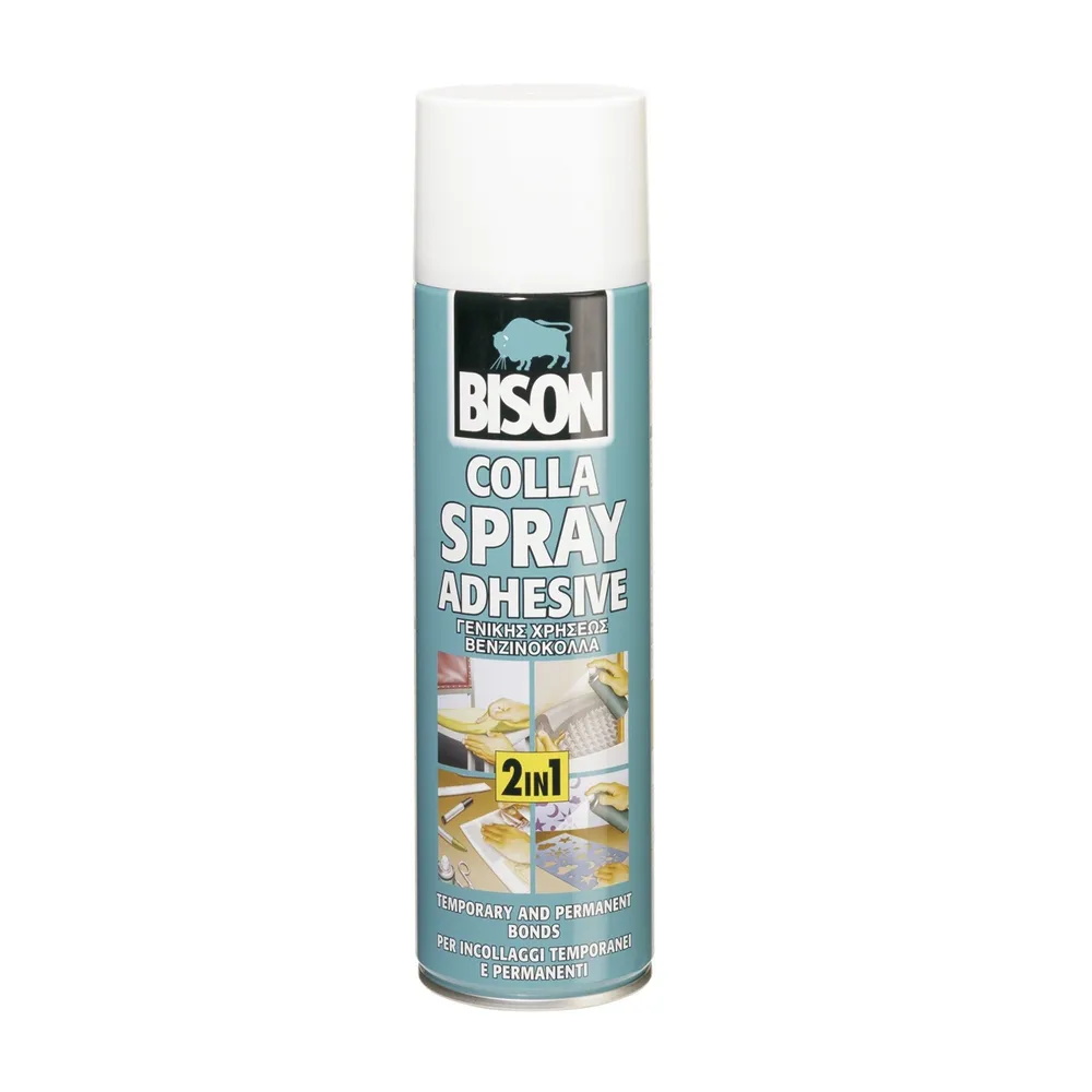 Adeziv Bison, de reparare, tip spray, 2 in 1, 500 ml, transparent