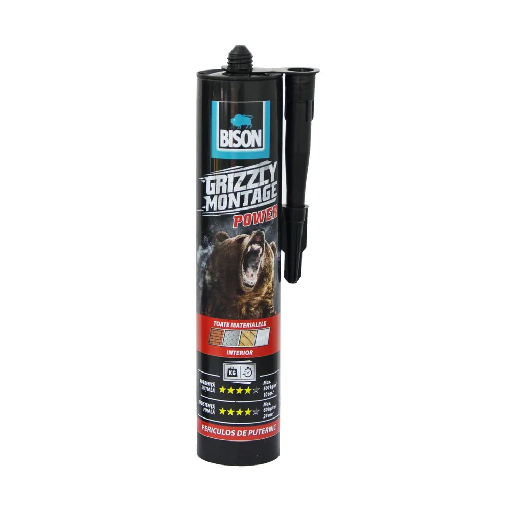 Adeziv Bison Grizzly Montage Power, de asamblare si montaj, universal, 370 g, crem