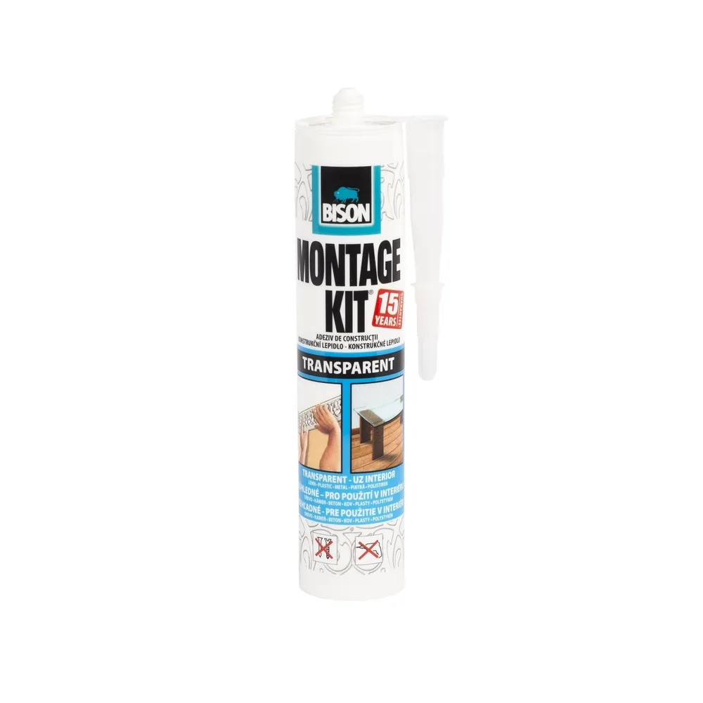 Adeziv Bison Montage Kit, de asamblare si montaj, 310 g, transparent