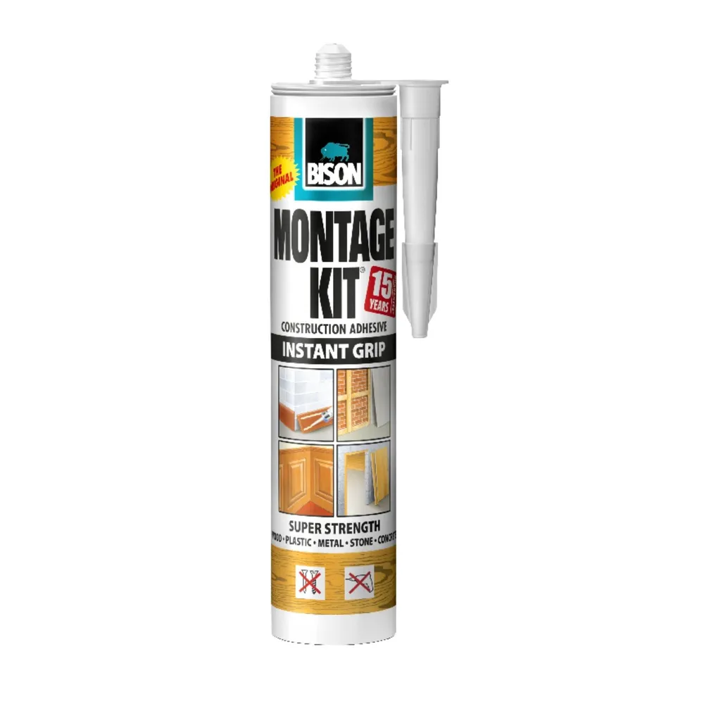 Adeziv Bison Montage Kit Instant Grip, de reparare, 350 g, crem