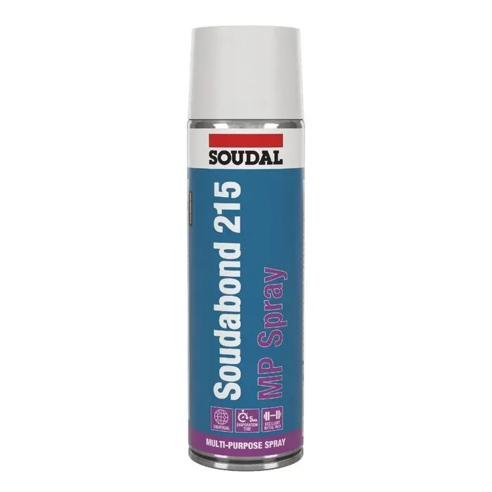 Adeziv de contact pentru multiple suprafete, Soudal Soudabond 215 MP Spray, interior / exterior, transparent, 500 ml