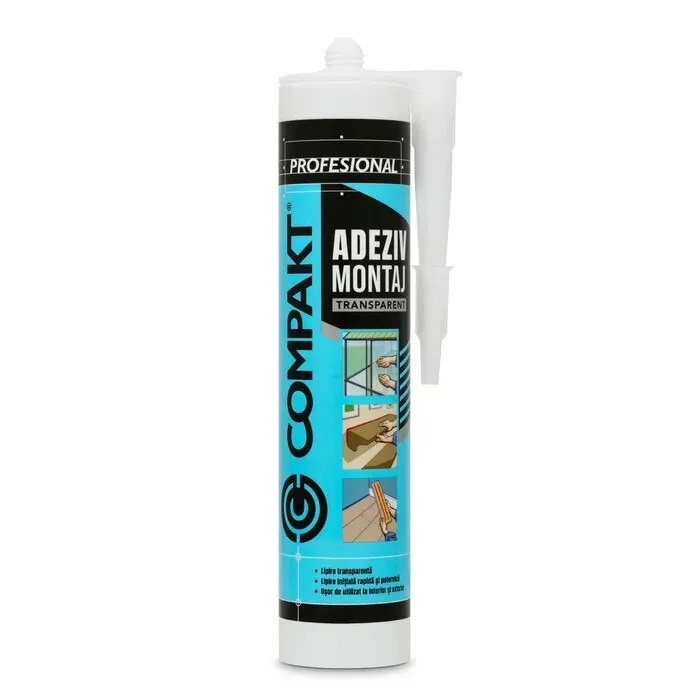 Adeziv montaj pentru suprafete multiple, Compakt, interior / exterior, transparent, 280 ml