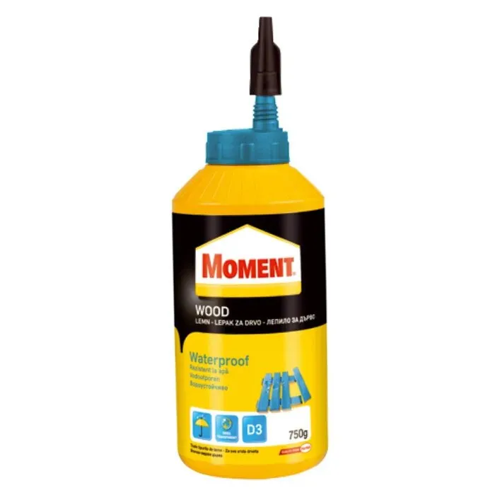 Adeziv pentru lemn, Moment Wood WaterProof, interior / exterior, alb, 750 g