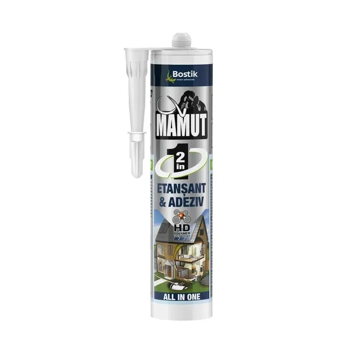 Adeziv pentru suprafete multiple, flexibil, Mamut Universal 2 in 1, interior / exterior, alb, 290 ml