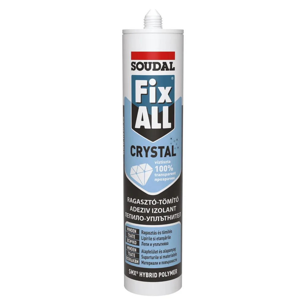 Adeziv pentru suprafete multiple, Soudal Fix All Crystal, interior / exterior, transparent, 290 ml