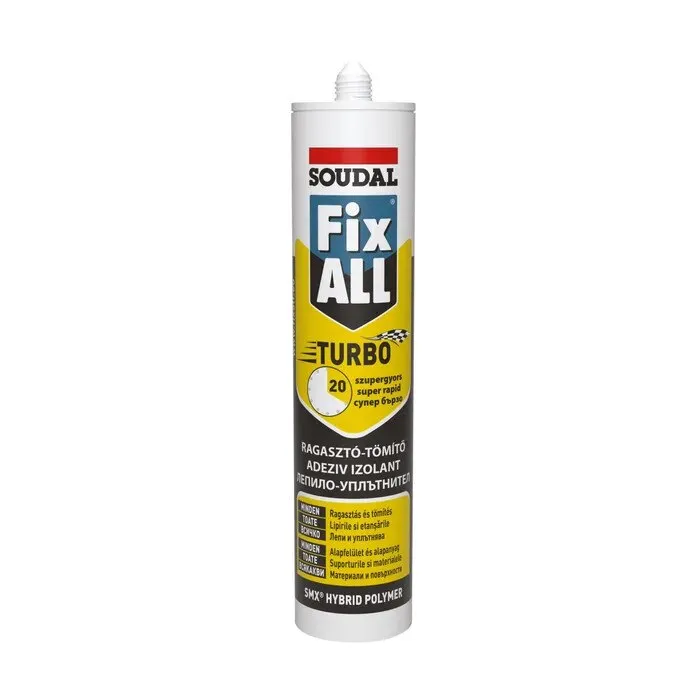 Adeziv pentru suprafete multiple, Soudal Fix All Turbo, interior / exterior, alb, 290 ml