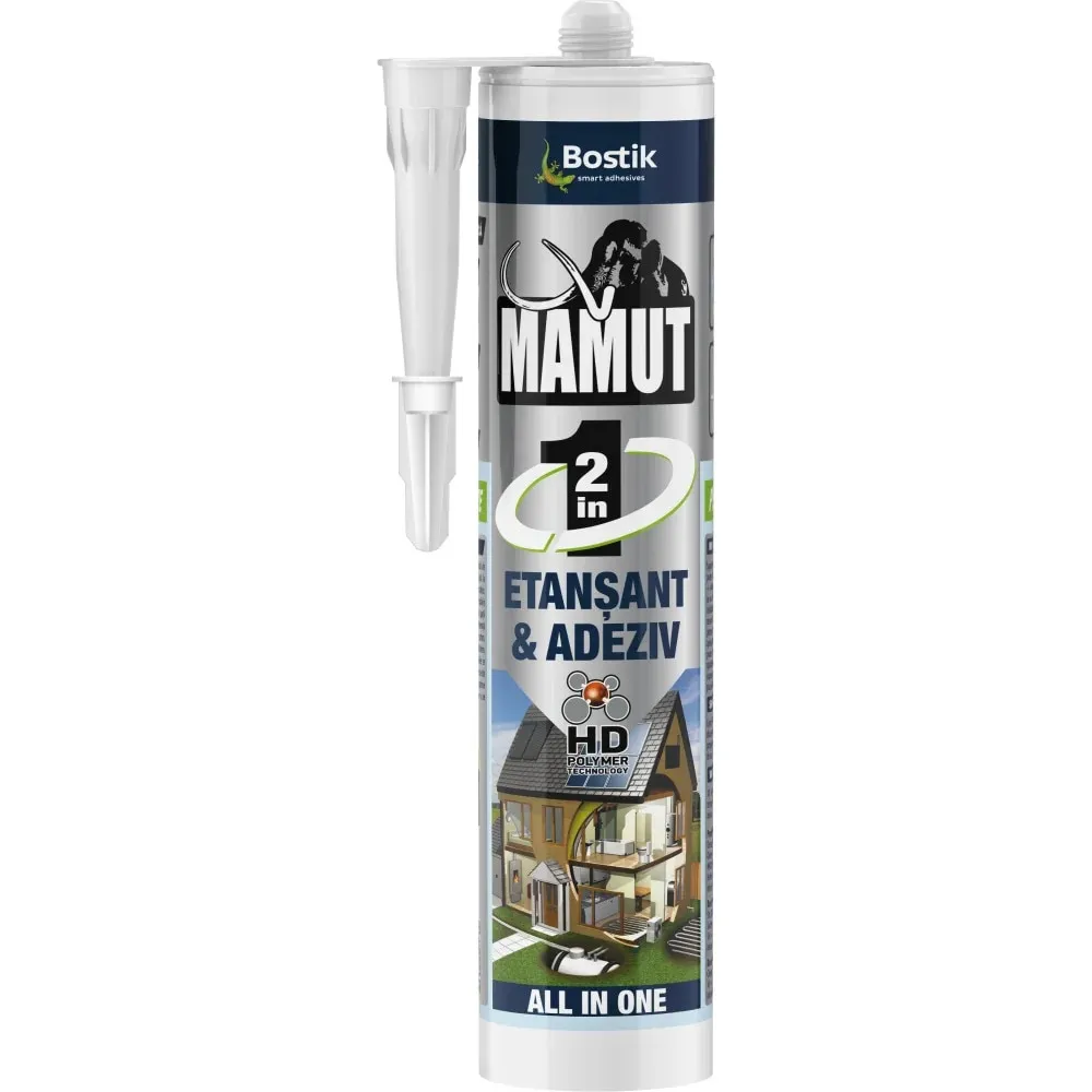 Adeziv univeral Mamut Hybrid, 290 ml, negru, 2 in 1, solid