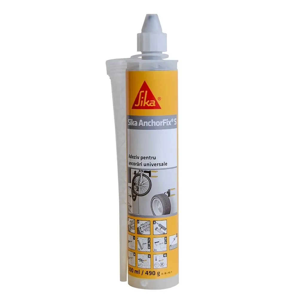Adeziv universal Sika AnchorFix S, 300 ml, pasta, pentru ancoraje in substraturi de ciment, caramida sau piatra naturala