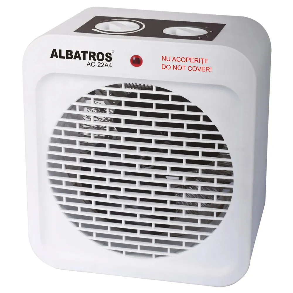 Aeroterma aer cald / rece, electrica, Albatros AC-22A4, 2 trepte, 2 kW, termostat, 200 x 123 x 225 mm, 230 V