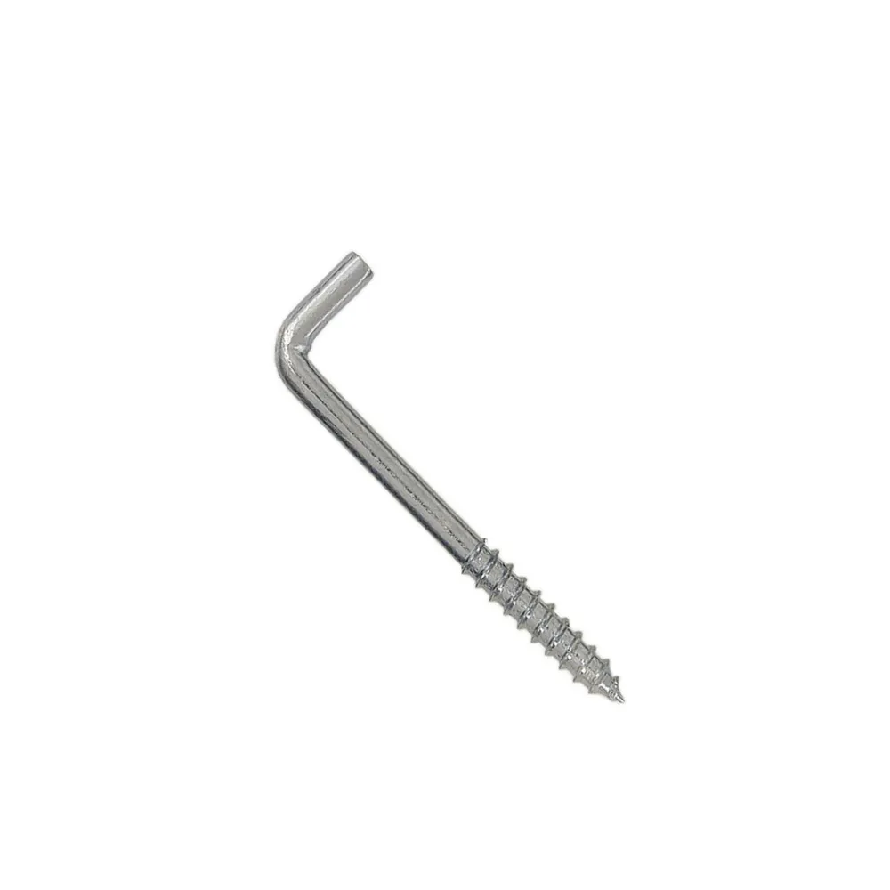 Agatator tip L, cu filet, pentru lemn, din otel, zincat alb, SEA 26722, 6 x 80 x 19 mm