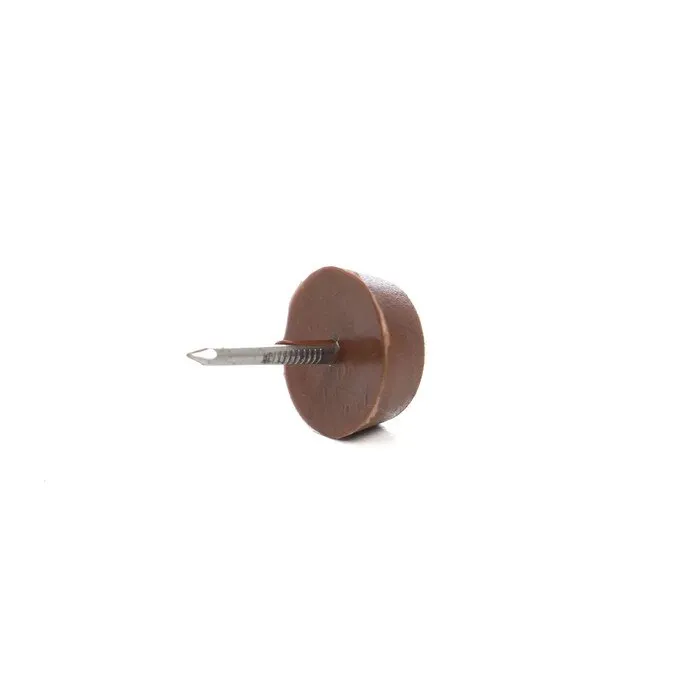 Alunecatori din plastic, maro, D 16 mm, set 12 bucati
