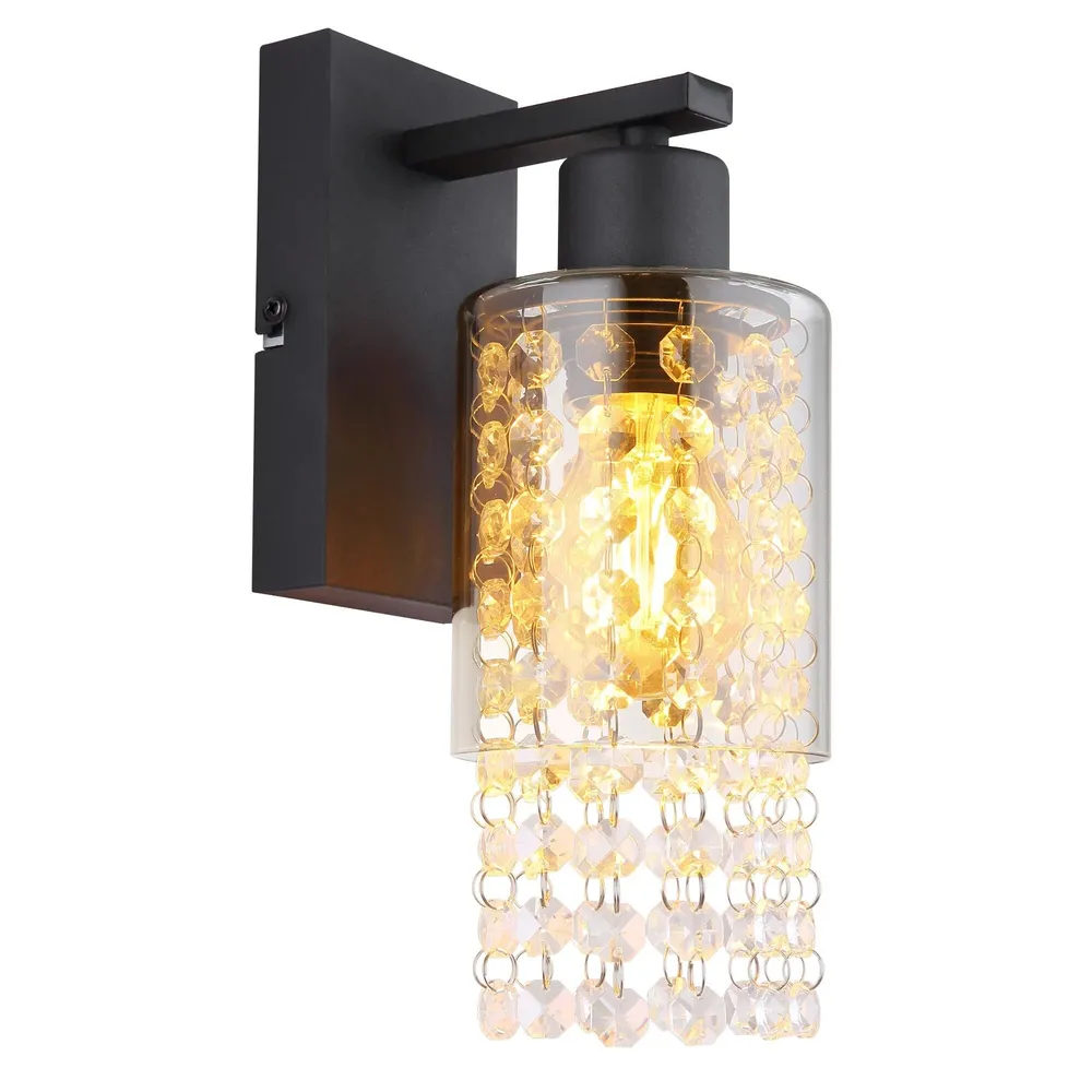 Aplica Backey 15799 W, 1 x E27, negru mat + fumuriu, modern