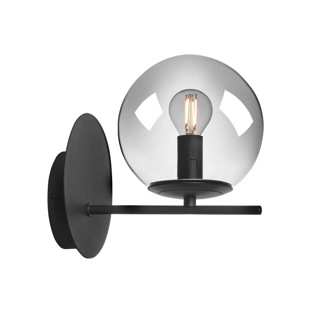 Aplica Boldy 01-3069, 1 x E14, negru + fumuriu, modern