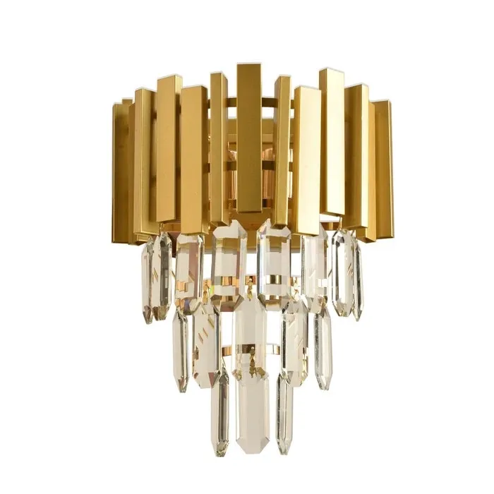 Aplica Charmant KL101049, 2 x E14, aurie cu decoratiuni transparente, clasic