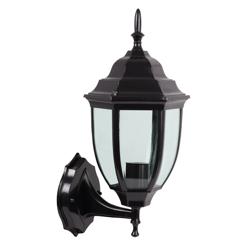 Aplica exterior Corint, 1 x E27, 60 W, IP44, orientare in sus, negru
