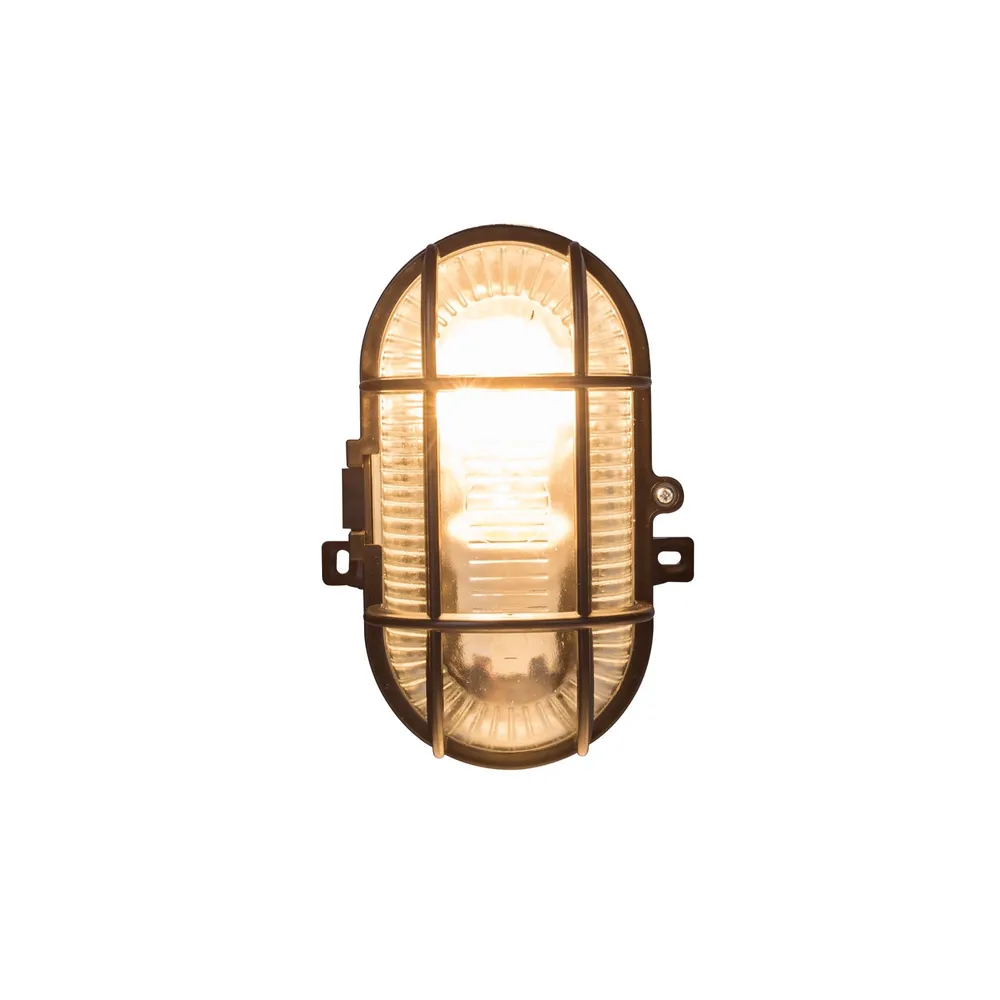 Aplica exterior ovala, 1 x E27, 60 W, IP44, negru