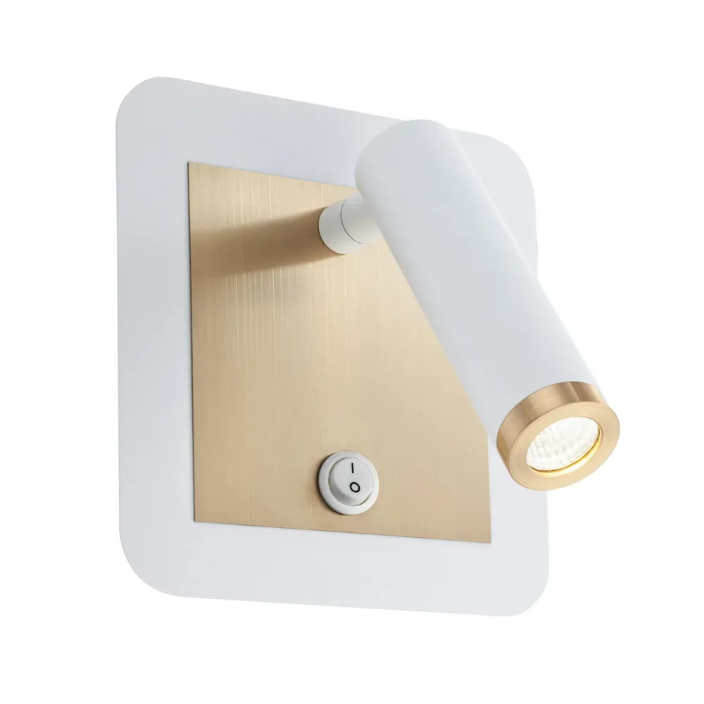 Aplica LED Closer 01-3091, 6 W, 378 lm, lumina calda, alb mat + alama, modern