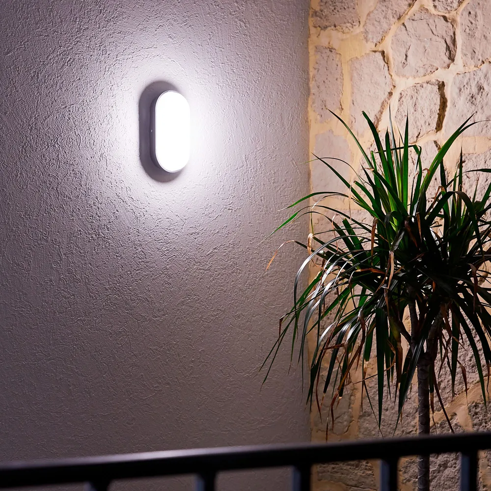 Aplica LED exterior Ezy, 10 W, 1620 lm, lumina neutra, IP65, negru, rotund