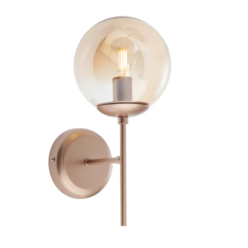 Aplica Mundi 01-2942, 1 x E14, champagne mat + ambra, modern