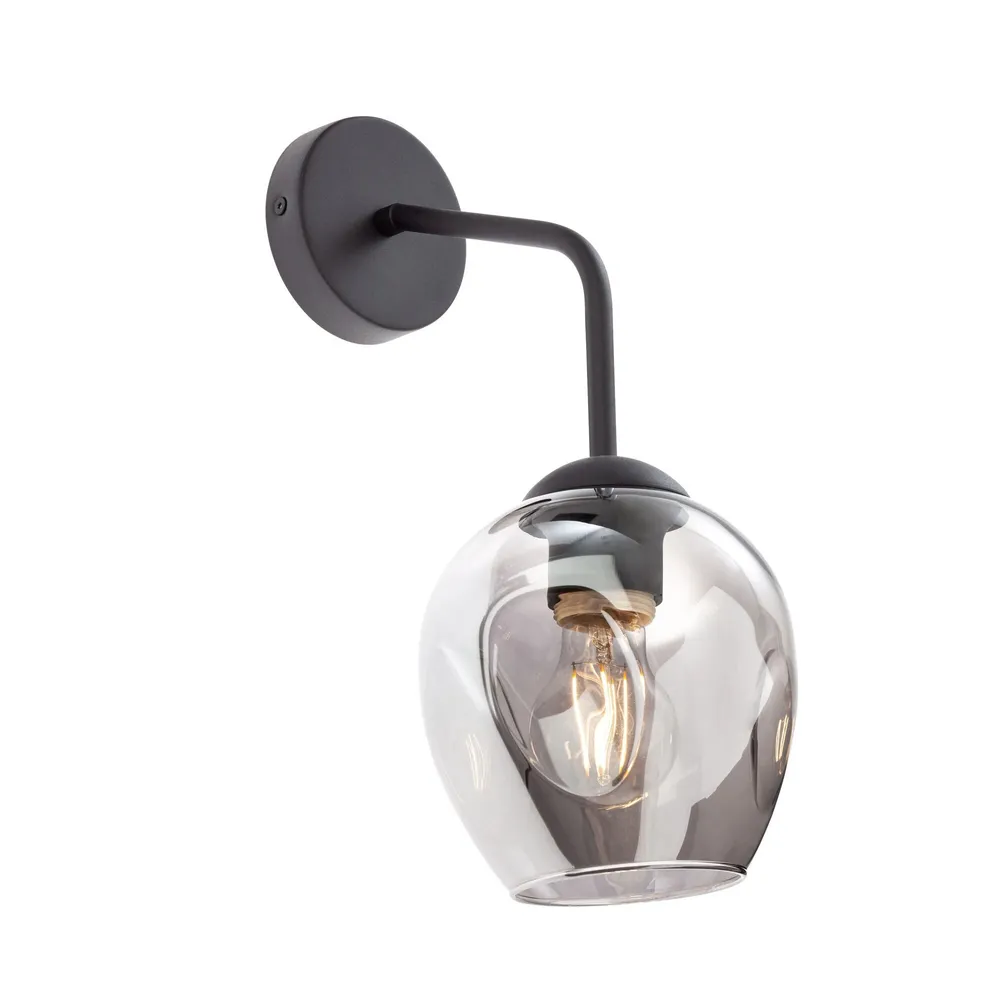 Aplica Pierce BK 01-2618, 1 x E27, negru + fumuriu, modern