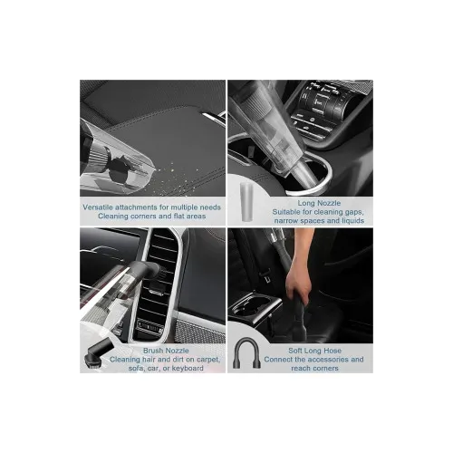Aspirator auto portabil 12V Premium cu accesorii incluse — imaginea 3
