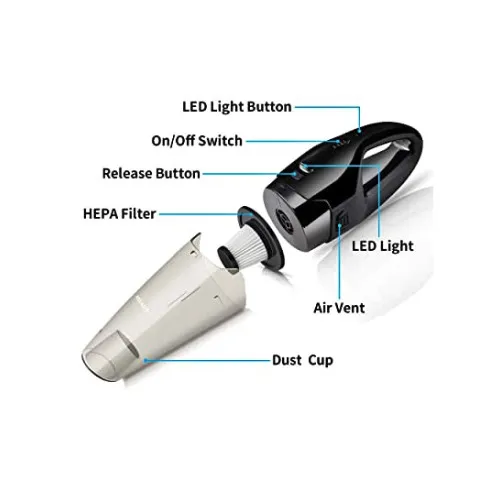 Aspirator auto portabil 12V Premium cu accesorii incluse — imaginea 2