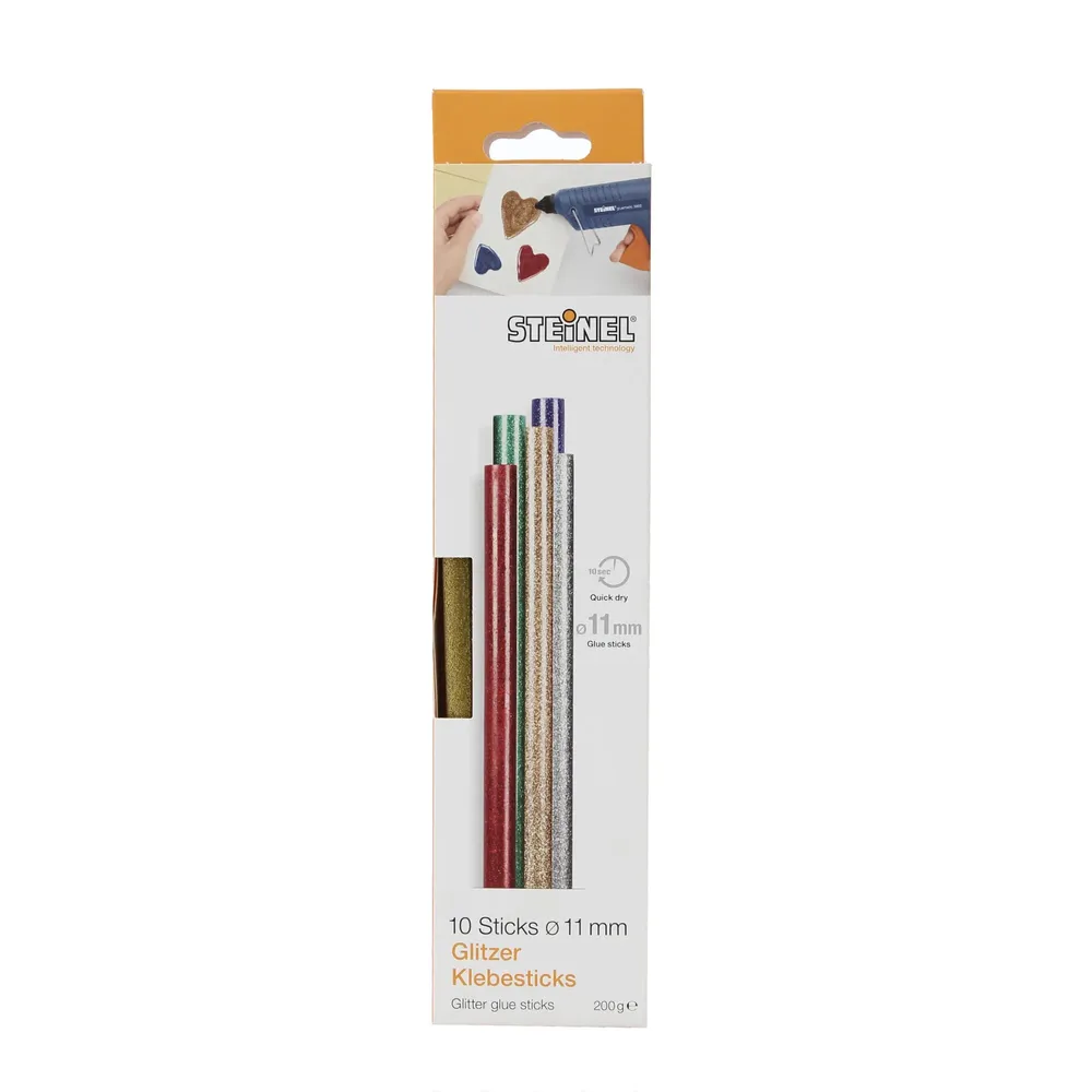 Baghete adeziv multicolor, cu sclipici, pentru lipire, Steinel Glitzer, 11 x 200 mm, set 10 bucati