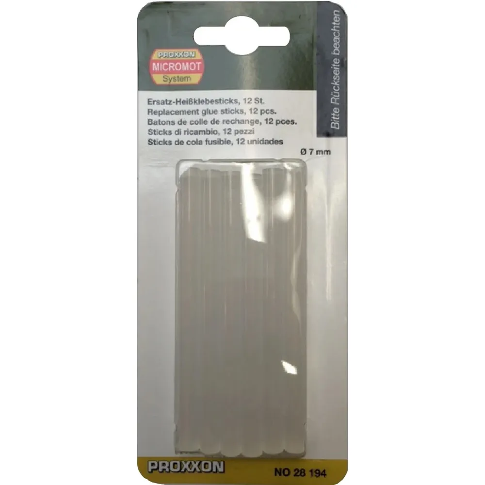 Baghete adeziv transparent, pentru lipire, Proxxon 28194, 7 x 100 mm, set 12 bucati