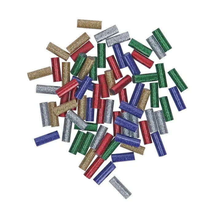 Baghete adezive multicolor cu sclipici, set 70 bucati, 7x20mm