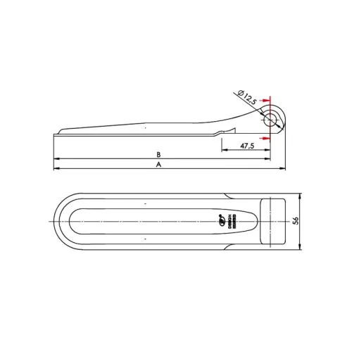 Balama remorca metalica grea pentru oblon sau usa — imaginea 2