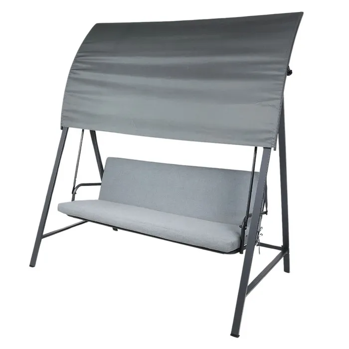 Balansoar gradina, 3 persoane, Grandio Mob Lisa, structura metal, gri, 206 x 122 x 174 cm