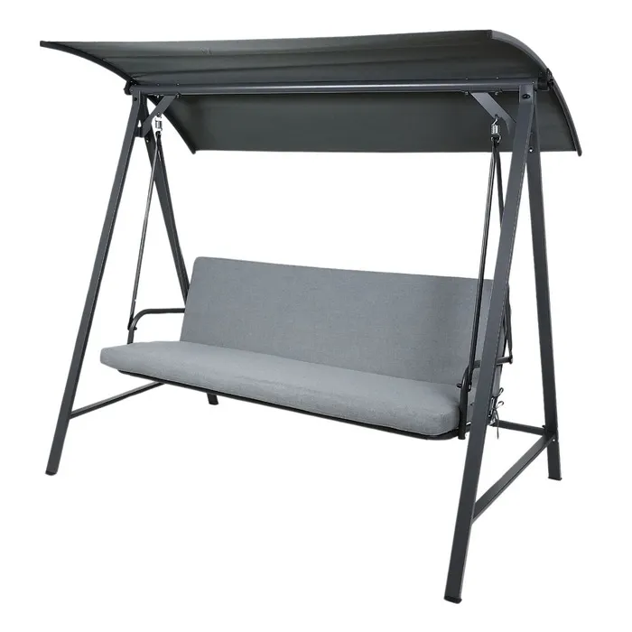 Balansoar gradina, 3 persoane, Grandio Mob Lisa, structura metal, gri, 206 x 122 x 174 cm — imaginea 2