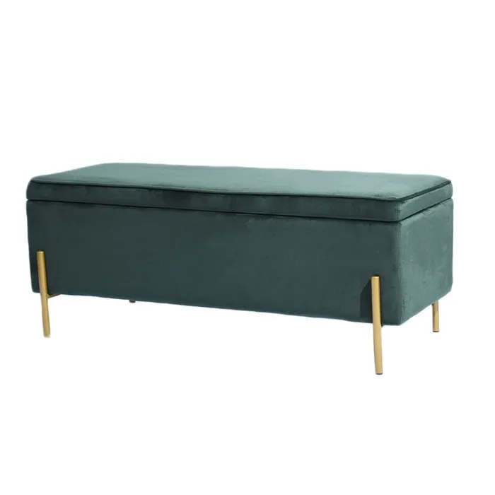 Bancheta hol Tudor, verde + auriu, 105 x 44 x 44 cm, 1C