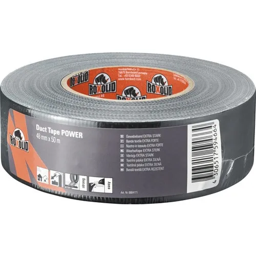 Banda adeziva ROXOLID Profi Duct Tape, neagra, 48 mm x 50 m, rezistenta la temperaturi si umiditate