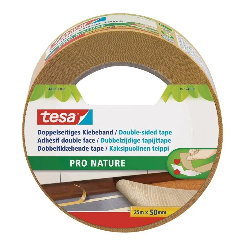 Banda adeziva Tesa Pro Nature, 25 m x 50 mm, ecologica, bej