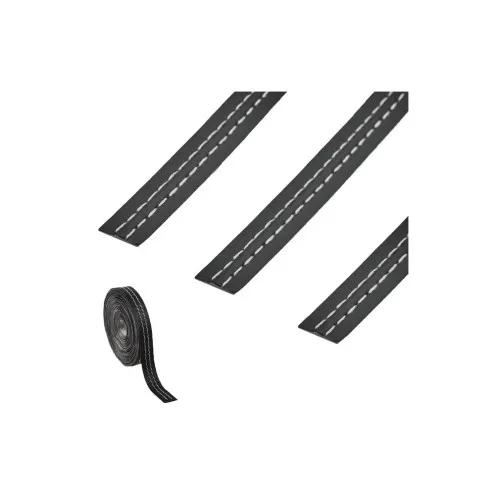 Banda autoadeziva imitatie piele neagra cu cusaturi diverse 2m — imaginea 2