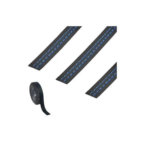 Banda autoadeziva imitatie piele neagra cu cusaturi diverse 2m — imaginea 6